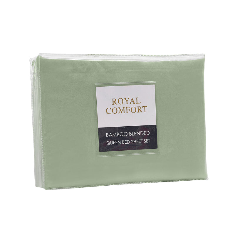 Royal Comfort Blended Bamboo Sheet Set Sage Green - Queen