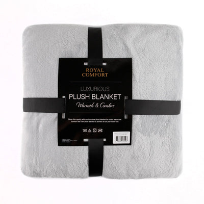 Royal Comfort Plush Light Grey Blanket - Payday Deals