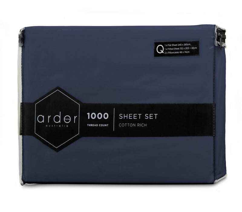 1000TC Cotton Rich SHEET SET - KING Payday Deals