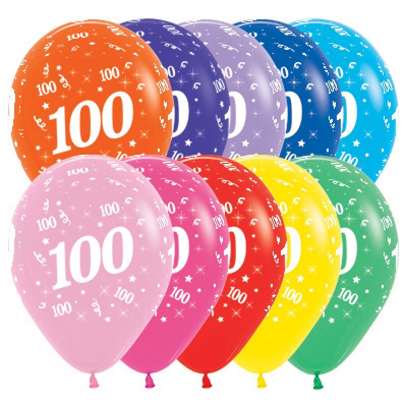 100th Birthday Fashion Assorted Latex Balloons 25 Pack Payday Deals