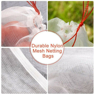 100x Fruit Net Bags Agriculture Garden Vegetable Protection Mesh Insect Proof Payday Deals