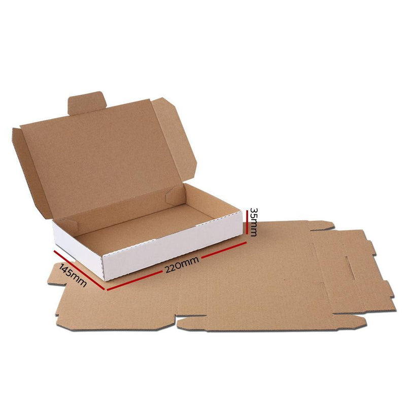 100x Mailing Box Mailer Diecut Cardboard Shipping Carton 220x145x35mm Payday Deals