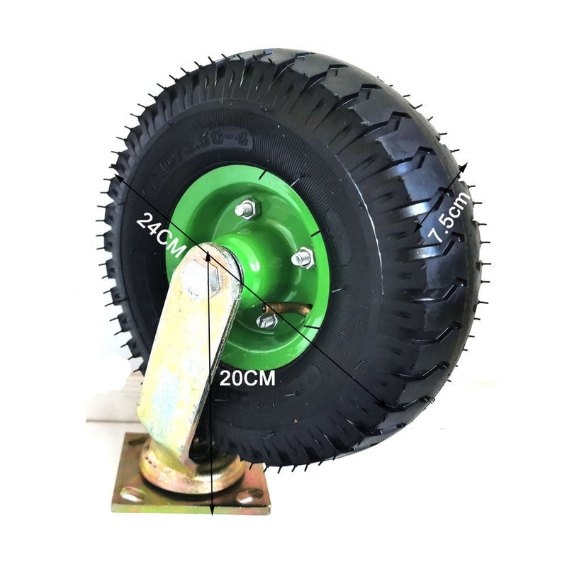 10Inch Swivel Castor Caster Pneumatic Tyres Tyre Wheels Trolley Cart Wheelbarrow Payday Deals