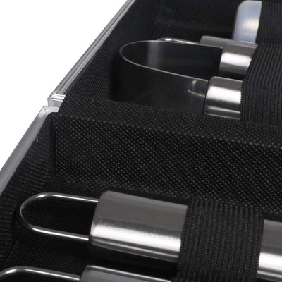 10Pcs Stainless Steel BBQ Tool Set Outdoor Barbecue Utensil Aluminium Grill Cook Payday Deals