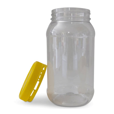 10x 1Kg Plastic Honey Jars + Lids - Round Clear Food Grade Packaging Containers Payday Deals