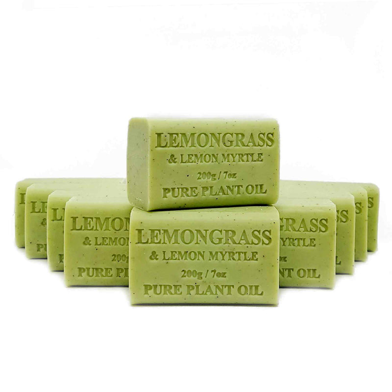 10x 200g Plant Oil Soap Lemongrass Lemon Myrtle Pure Vegetable Bar Australian Payday Deals