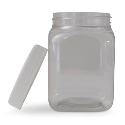 10x 250g Plastic Honey Jars + Lids - Square Clear Food Grade Packaging Containers Payday Deals