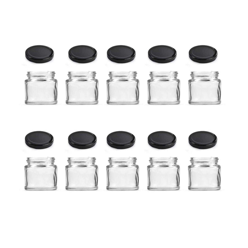 10x 300ml Flint Glass Jars + Twist Lids - Round Food Cosmetic Packing Containers Payday Deals