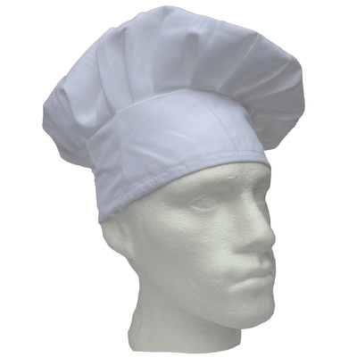 10x ADULT CHEFS HATS White Chef Kitchen Cooking Baker BBQ Material Cotton BULK Payday Deals
