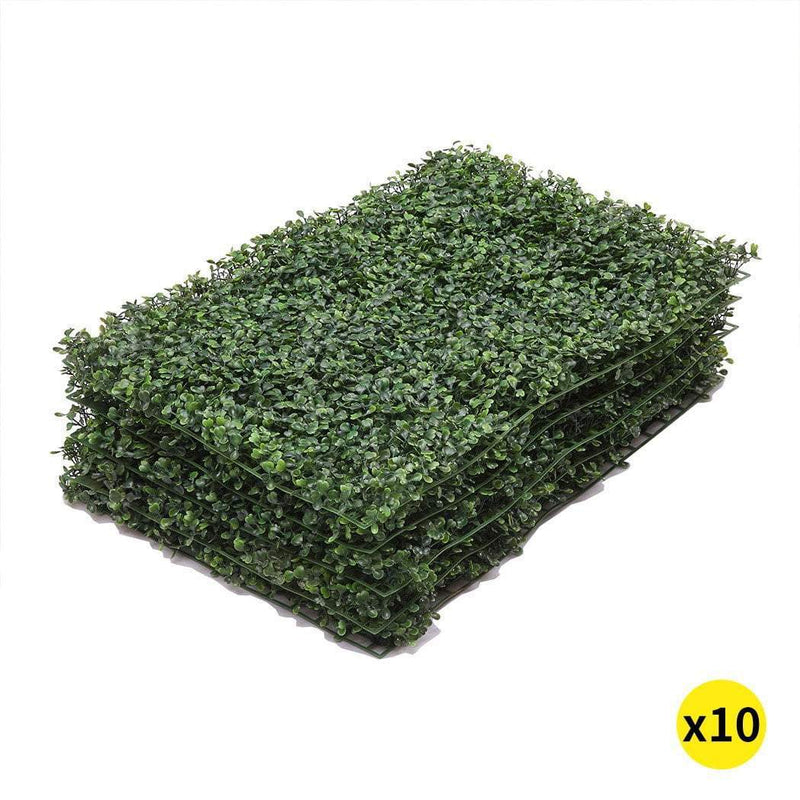 10x Artificial Boxwood Hedge Fake Vertical Garden Green Wall Mat Fence Outdoor Payday Deals