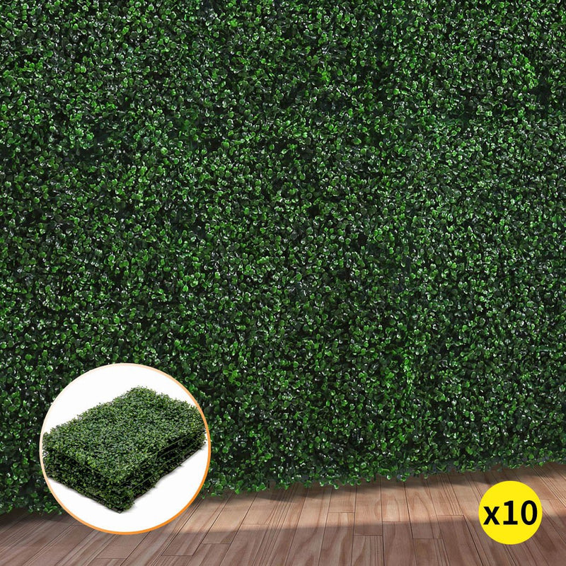 10x Artificial Boxwood Hedge Fake Vertical Garden Green Wall Mat Fence Outdoor Payday Deals