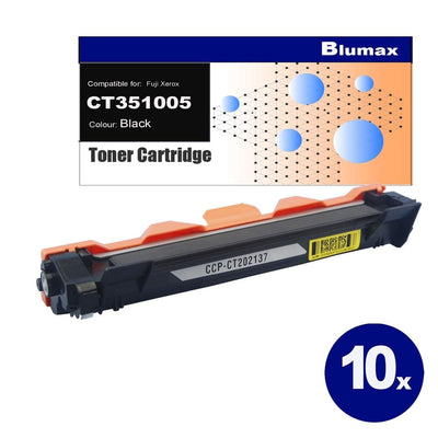 10x Blumax Alternative for Fuji Xerox CT202137 (P115B) Black Toner Cartridges