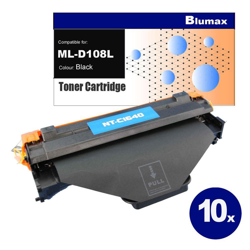 10x Blumax Alternative for Samsung MLT-D108L Black Toner Cartridges Payday Deals