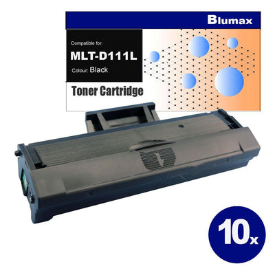 10x Blumax Alternative for Samsung MLT-D111L Black Toner Cartridges