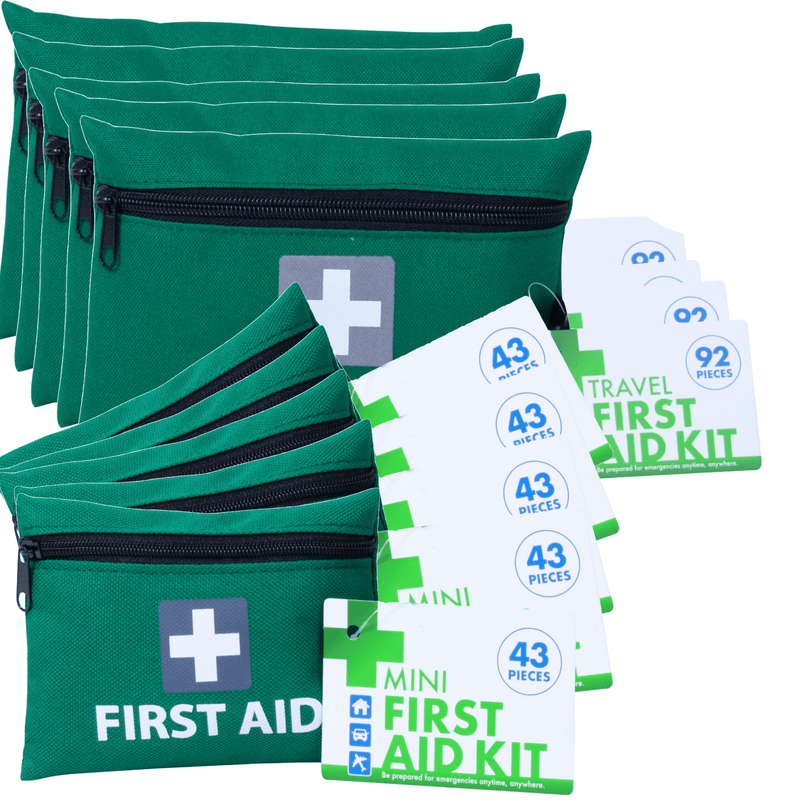 10x First Aid Kit 5 Travel + 5 Mini Emergency Medical BULK Emergency 675pcs Payday Deals