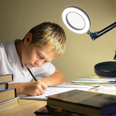 10X Magnifying Glass Desk Light Magnifier LED Lamp Reading Lamp With Base Payday Deals