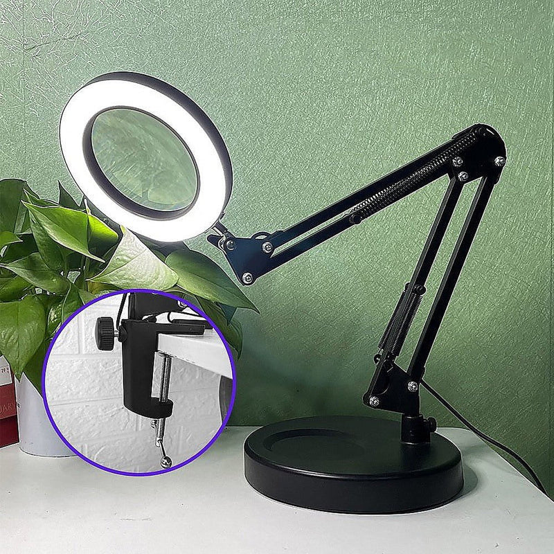 10X Magnifying Glass Desk Light Magnifier LED Lamp Reading Lamp With Base Payday Deals