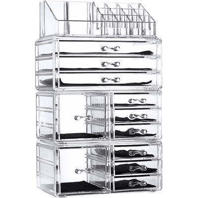 11 Drawers Clear Acrylic Tower Organiser Cosmetic jewellery Luxury Storage Cabinet Payday Deals