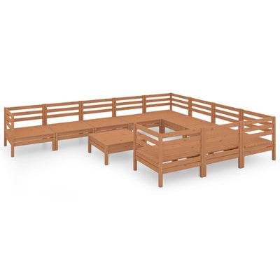 11 Piece Garden Lounge Set Honey Brown Solid Pinewood Payday Deals