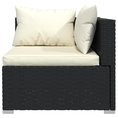 11 Piece Garden Lounge Set with Cushions Poly Rattan Black Payday Deals