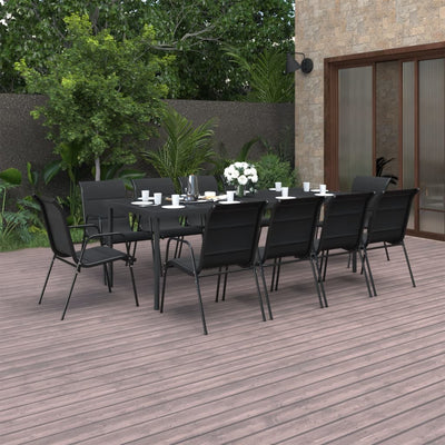 11 Piece Outdoor Dining Set Steel