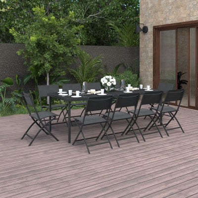 11 Piece Outdoor Dining Set Steel