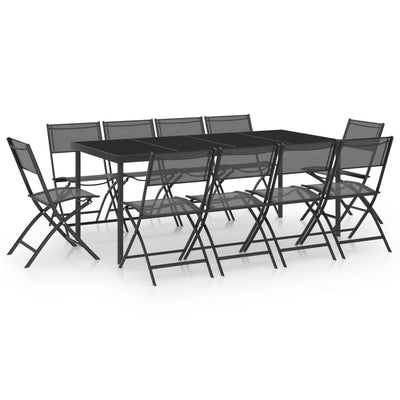 11 Piece Outdoor Dining Set Steel Payday Deals