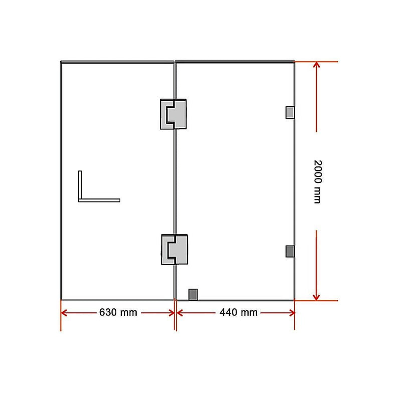 110 x 200cm Wall to Wall Frameless Shower Screen 10mm Glass By Della Francesca Payday Deals