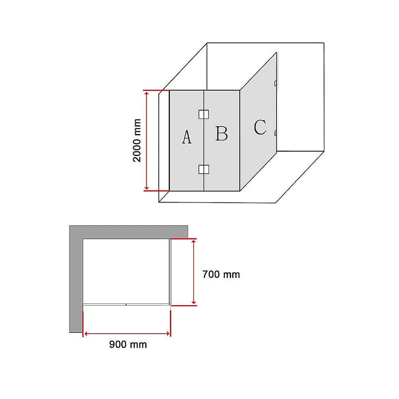 110 x 200cm Wall to Wall Frameless Shower Screen 10mm Glass By Della Francesca Payday Deals