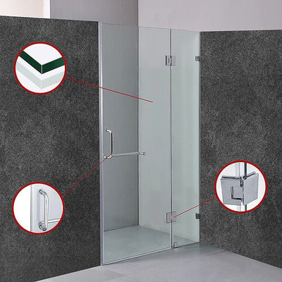 110 x 200cm Wall to Wall Frameless Shower Screen 10mm Glass By Della Francesca Payday Deals