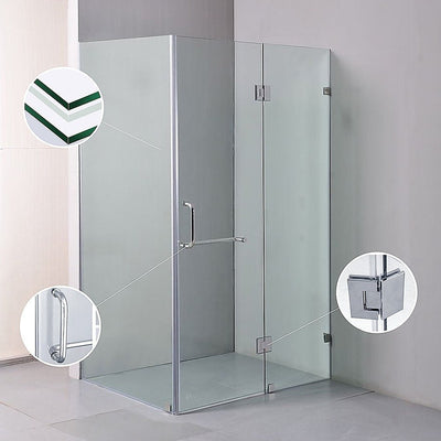 1100 x 1000mm Frameless 10mm Glass Shower Screen By Della Francesca Payday Deals