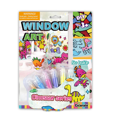 Artrain DIY Kids Toy Glitter Make Your Own Window Art Dinosaur Series Ages 3+