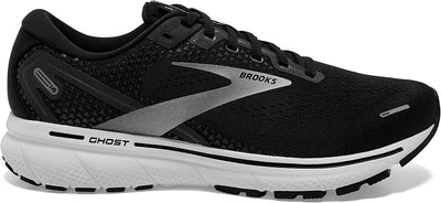 Brooks Ghost 14 Mens Neutral Shoes Runners Sneakers Width (D)  - Black/White/Silver