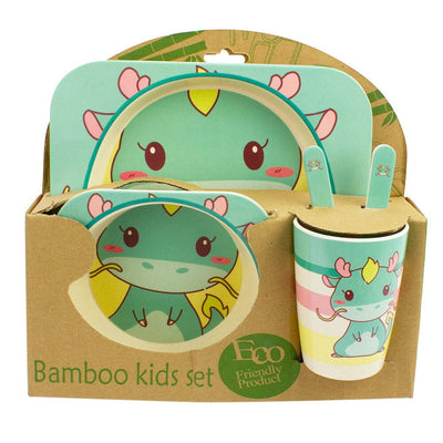 Baby & Me Bamboo Feed Set Eco Friendly Baby Kids Dinnerware Dragon
