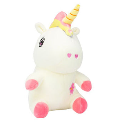 Soft Stuffed Toy Animal Plush Huggable Play Unicorn Sitting 25cm White
