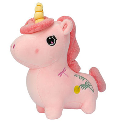 Soft Stuffed Toy Animal Plush Huggable Play Unicorn 25cm Pink