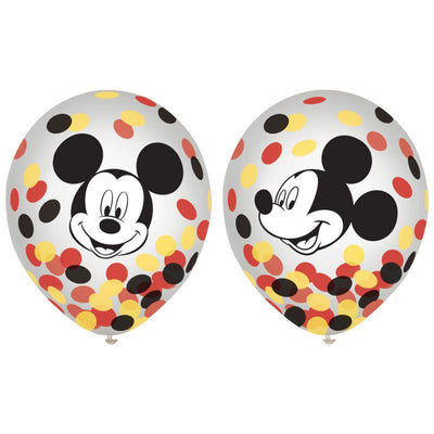 Mickey Mouse Forever Latex Balloons with Confetti 6 Pack