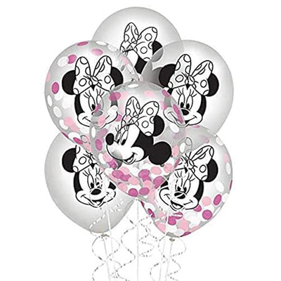 Minnie Mouse Forever Latex Balloons with Confetti 6 Pack