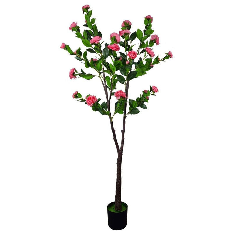 Flowering Natural Pink Artificial Camellia Tree 180cm - Payday Deals