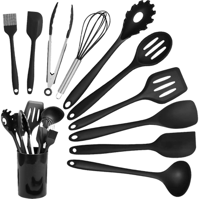 11pcs Kitchen Utensil Set Silicone Heat-Resistant Non-Stick Kitchen Utensils kit Payday Deals