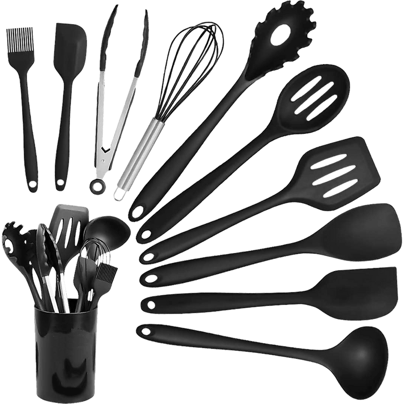 11pcs Kitchen Utensil Set Silicone Heat-Resistant Non-Stick Kitchen Utensils kit Payday Deals