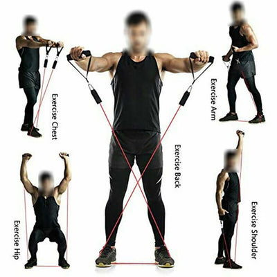 11Pcs/Set Pull Rope Belt Elastic Home Gym Fitness Exercise Resistance Band Payday Deals