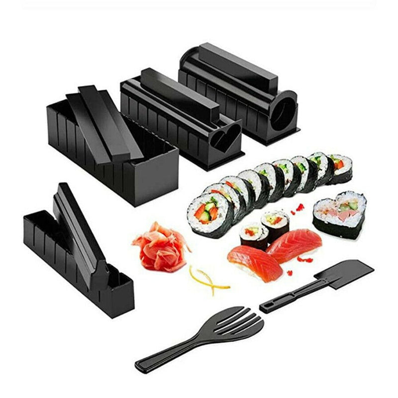 11PCS Sushi Maker Kit Rice Roll Mold Kitchen Gadgets DIY Chef Mould Roller Tool Payday Deals