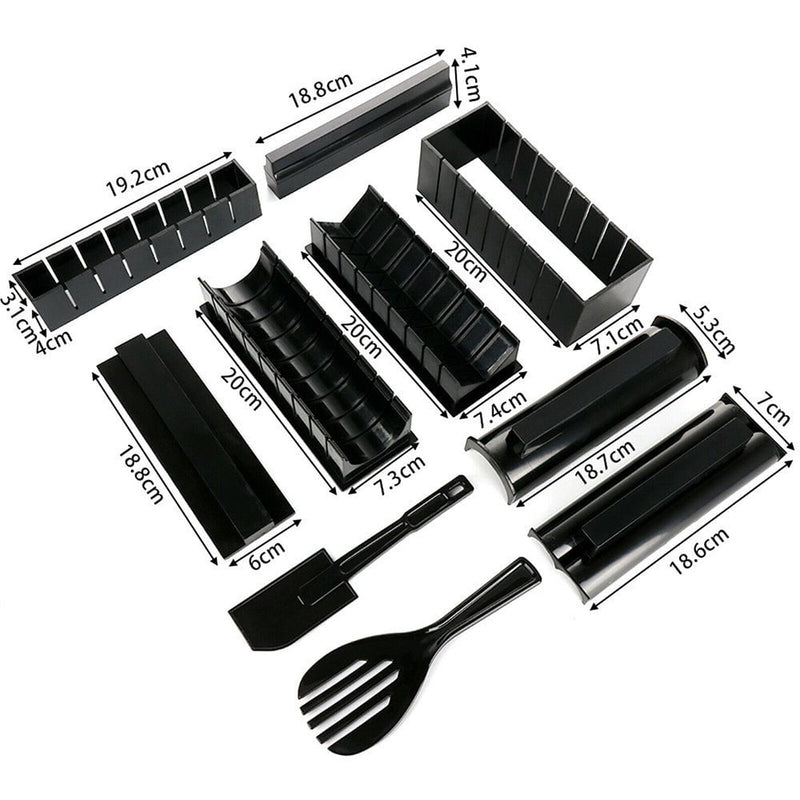 11PCS Sushi Maker Kit Rice Roll Mold Kitchen Gadgets DIY Chef Mould Roller Tool Payday Deals