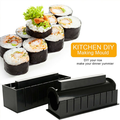 11PCS Sushi Maker Kit Rice Roll Mold Kitchen Gadgets DIY Chef Mould Roller Tool Payday Deals