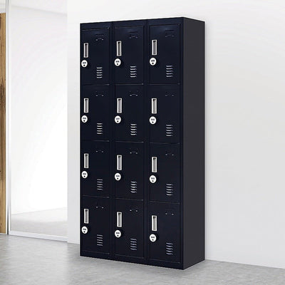 12-Door Locker for Office Gym Shed School Home Storage - 4-Digit Combination Lock Payday Deals