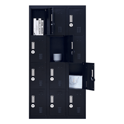 12-Door Locker for Office Gym Shed School Home Storage - 4-Digit Combination Lock Payday Deals