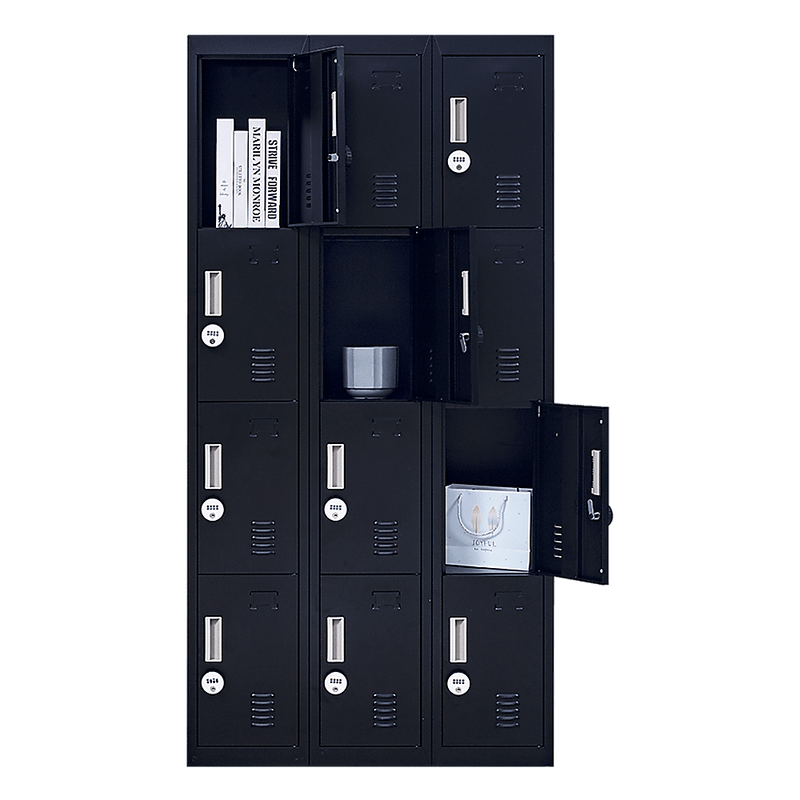 12-Door Locker for Office Gym Shed School Home Storage - 4-Digit Combination Lock Payday Deals