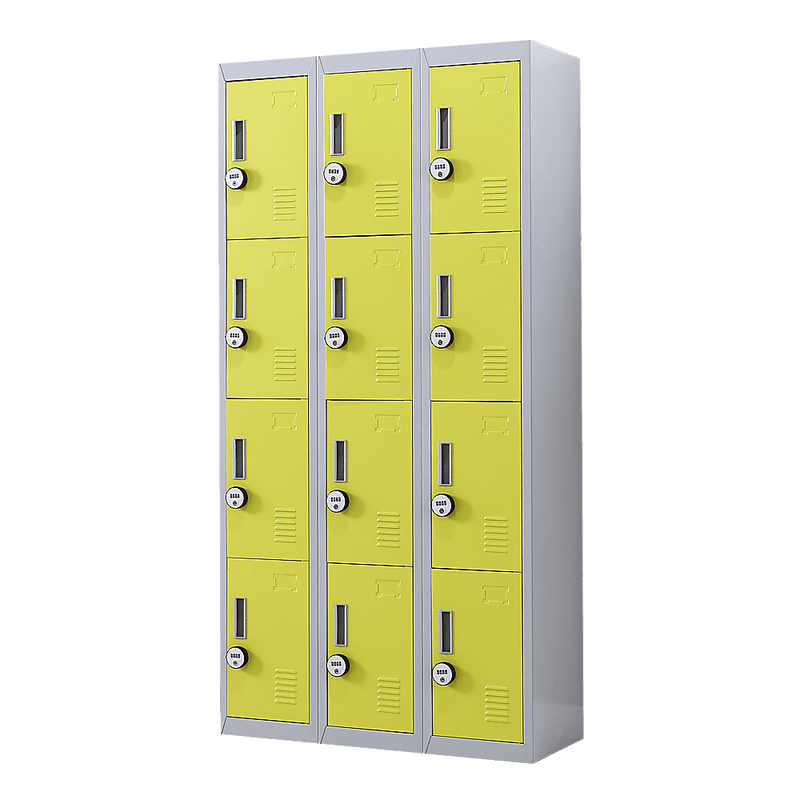 12-Door Locker for Office Gym Shed School Home Storage - 4-Digit Combination Lock Payday Deals