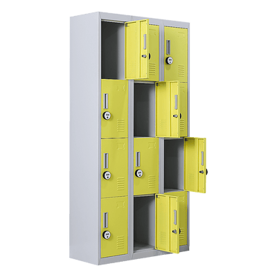 12-Door Locker for Office Gym Shed School Home Storage - 4-Digit Combination Lock Payday Deals